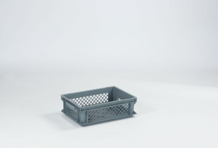 Perforated euro container 11L 400x300x120 mm, grey
