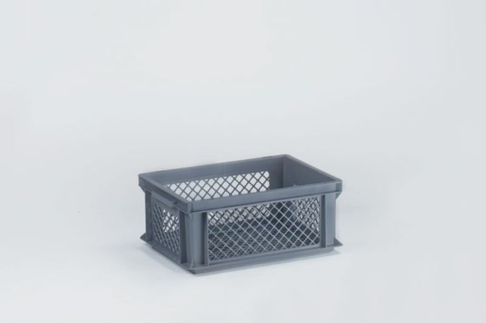 Perforated euro container 16L 400x300x170 mm, grey