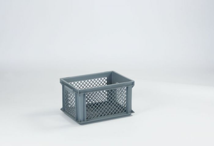 Perforated euro container 21L 400x300x220 mm, grey