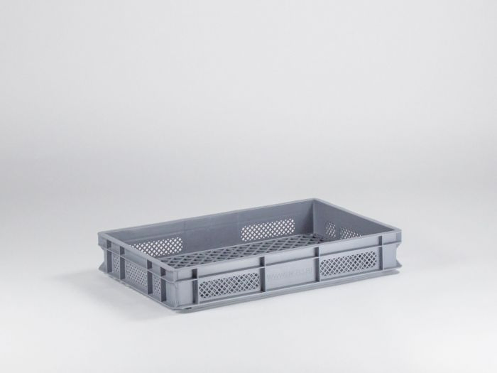 Perforated euro container 20L 600x400x100 mm, grey