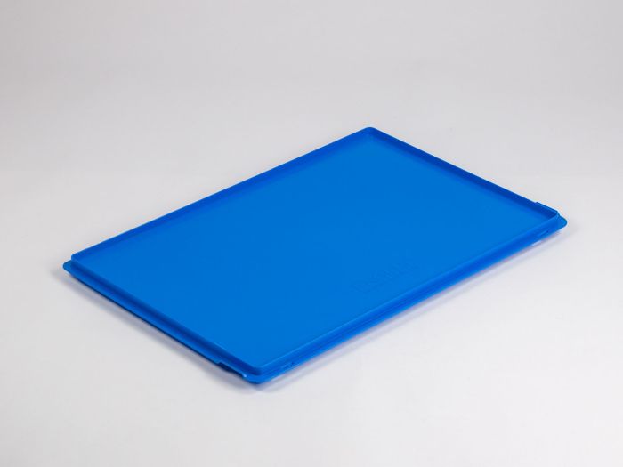 Hinged euronorm lid 600x400 mm without closure clips, blue