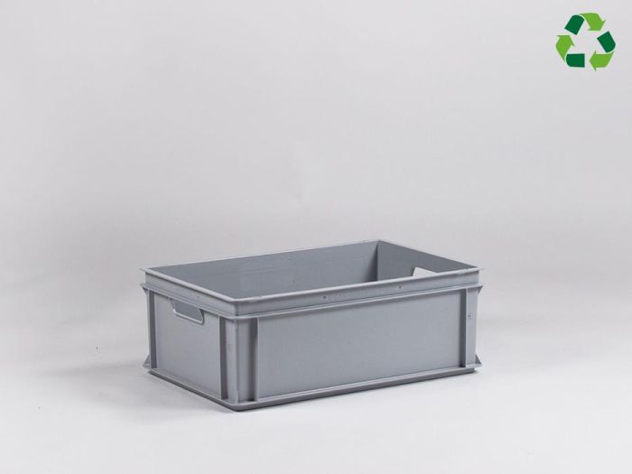 Euronorm bakken 600x400 - E-line Normbox, stapelbak 40 l. grijs