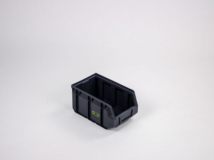 Stapelbare magazijnbak 4,5 liter, 237/205x144x123mm, PE-R zwart