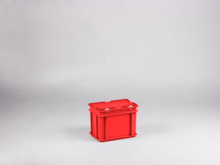 Stacking container 300x200x230 mm, 9L with lid, red