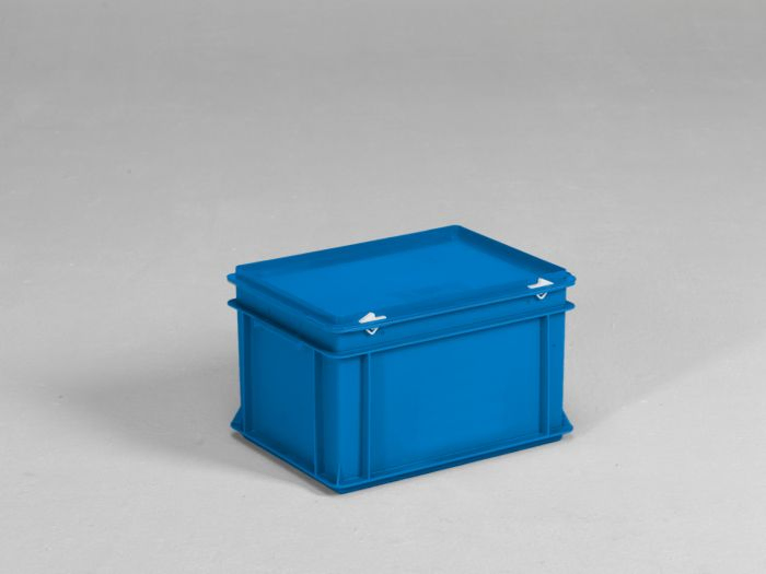 Stacking container 400x300x235 mm, 20L with lid, blue