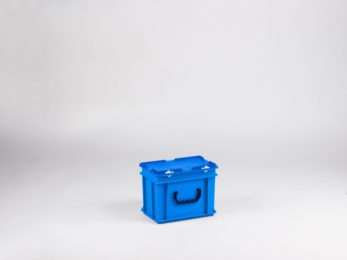 Kunststof koffer 300x200x220 mm met een greep, 9 liter, blauw