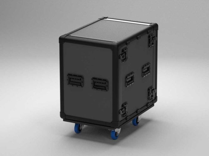 19" Exo Rack Case 14U, 574 x 804 x 750 mm, double door on castors