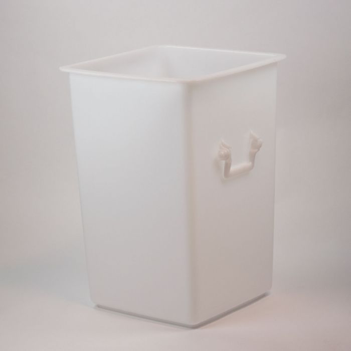 Large hygiene bin 125 l. nestable, with two handles, white