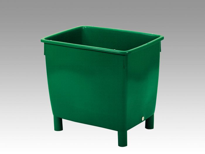 Large volume container 210 l. on 4 legs, green