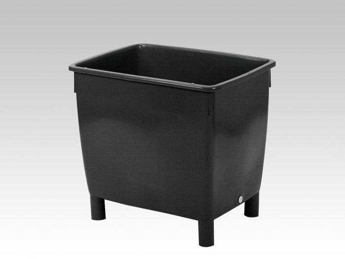 Large volume container 210 l. on 4 legs, black
