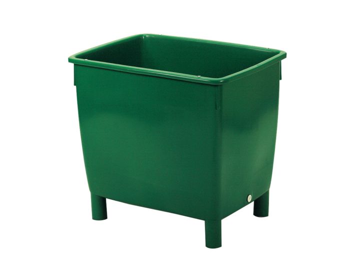 Kunststof grootvolume bak 210 liter, 4 poten, groen