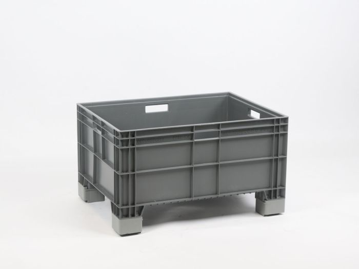 Euronorm groot volume bak 800x600x470 mm 140 liter, op 4 poten, donkergrijs