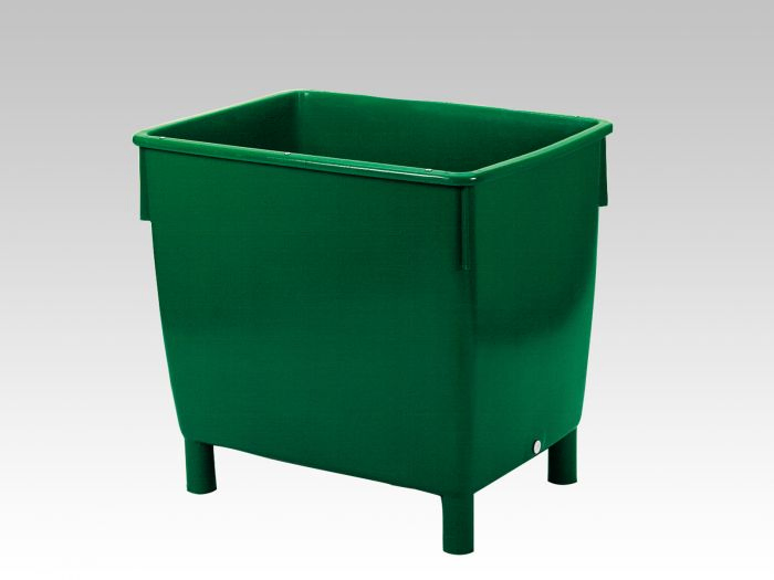 Large volume container 400 l. on 4 legs, green