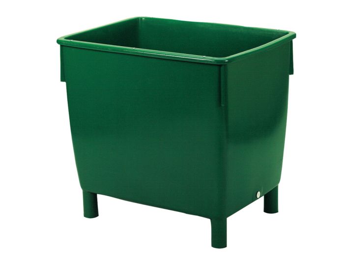 Kunststof grootvolume bak 400 liter, 4 poten, groen