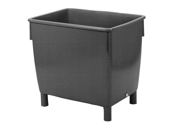 Kunststof grootvolume bak 400 liter, 4 poten, donkergrijs