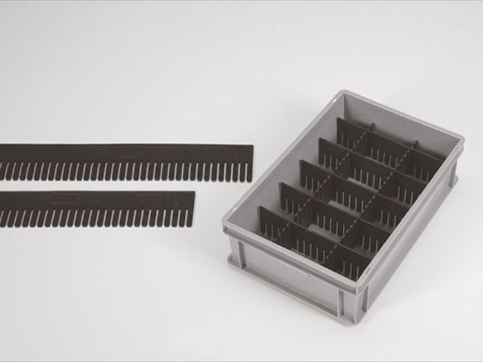 Vakverdelingsstrip 355x180x5 mm zwart ESD veilig