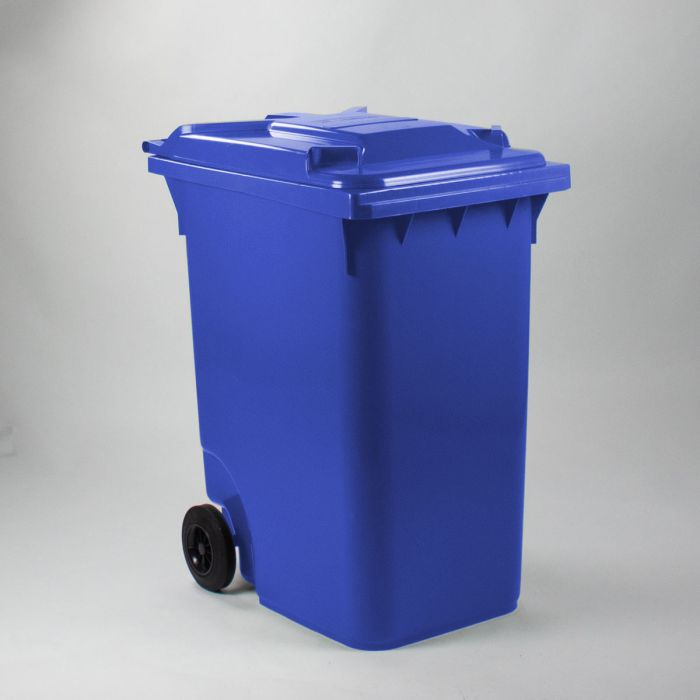 Afvalcontainer 360 liter, blauw met deksel