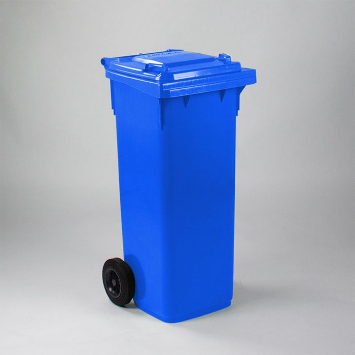 Afvalcontainer 140 liter, blauw met deksel