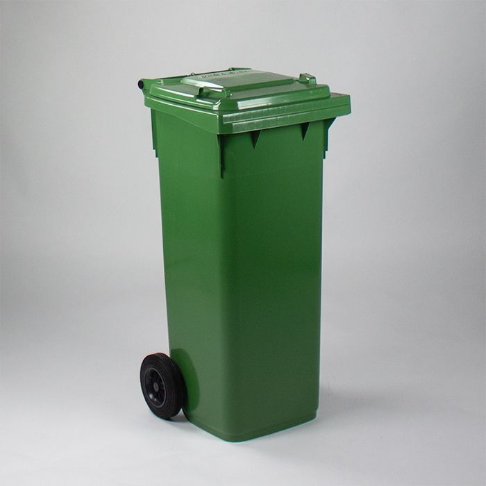 2-wiel container, 480x550x1070 mm, 140 l. met deksel, groen