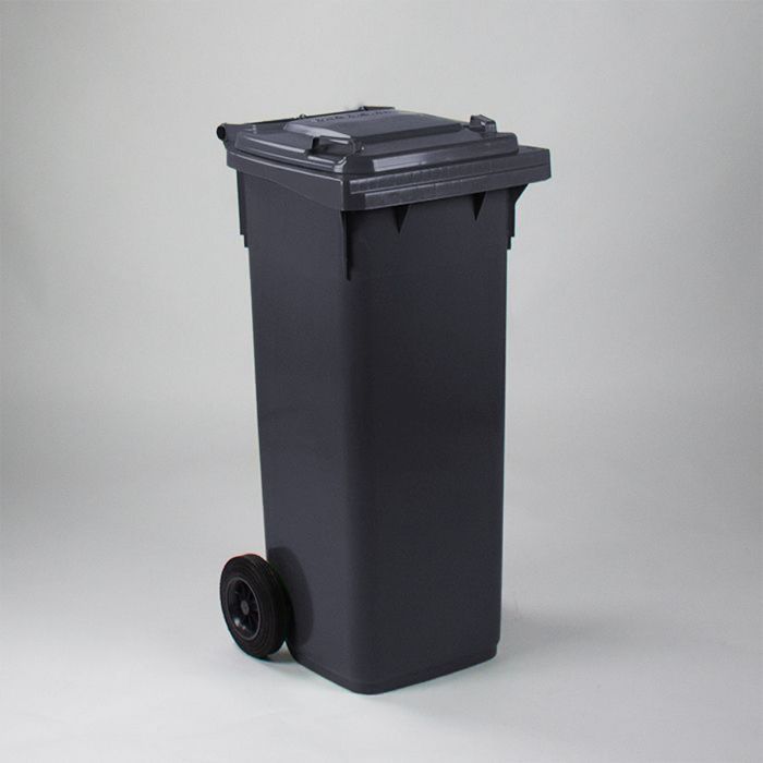 Afvalcontainer 140 liter, blauw met deksel - Engels