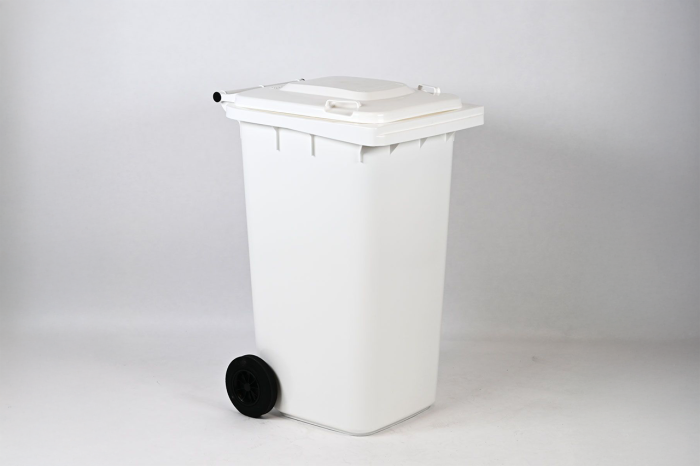 Wheelie bin 240 L, 580x740x1070 mm, white Engels