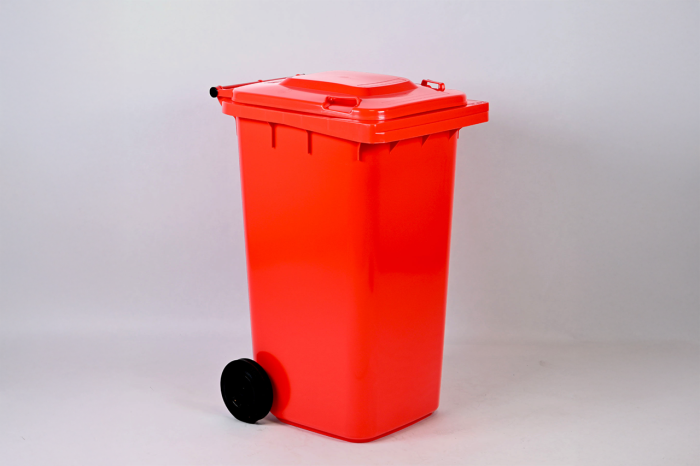 Rode afvalcontainer 240 liter