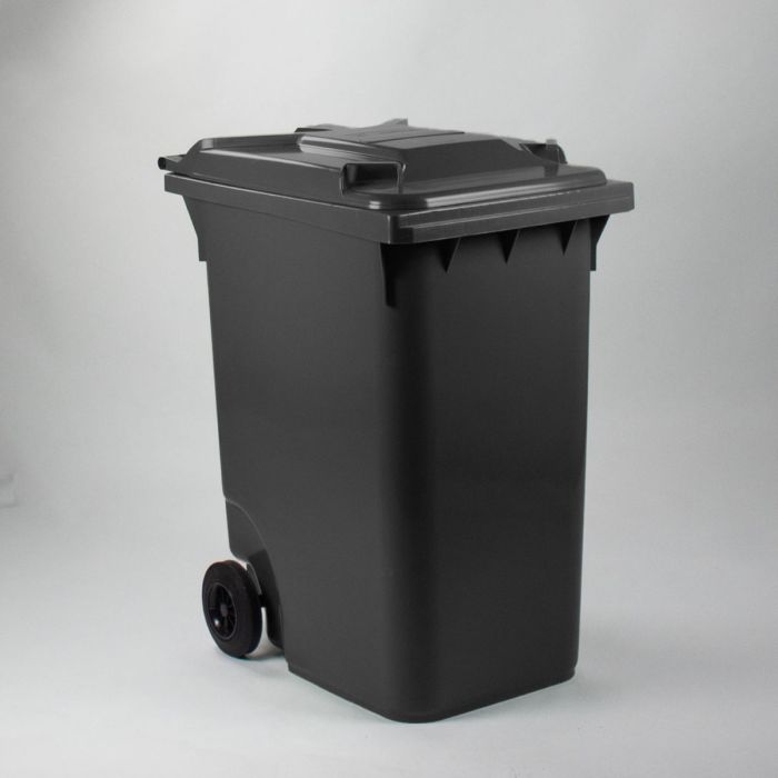 Afvalcontainer 360 liter, donkergrijs met deksel
