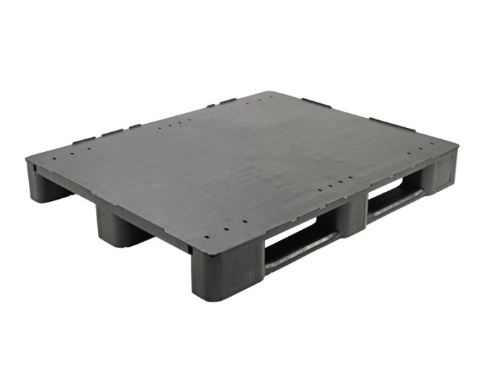 E-line Mepal medium duty pallet 3 sleden, 1200x1000x145 mm, PP recycle gesloten dek