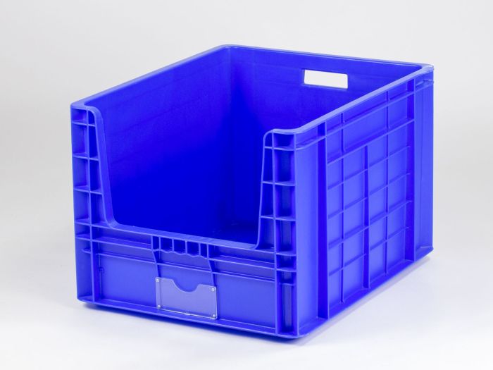 Stapelbare magazijnbak 97L met uitneemopening korte zijde 310x220 mm