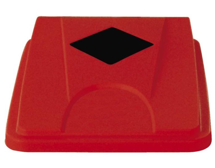 Deksel met vierkante inworp 453x328x70 mm rood