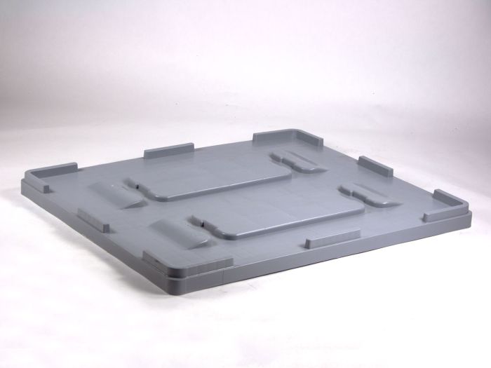 Kunststof oplegdeksel voor palletbox, 1000x1200 mm, grijs