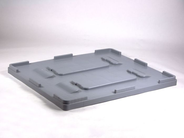Kunststof oplegdeksel voor palletbox, 1000x1200 mm, grijs 
