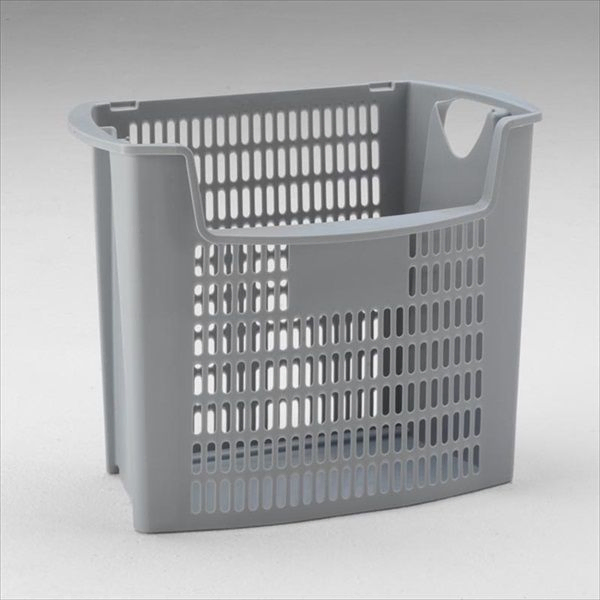 Design waste basket 32,5 l. perforated walls and open front, grey