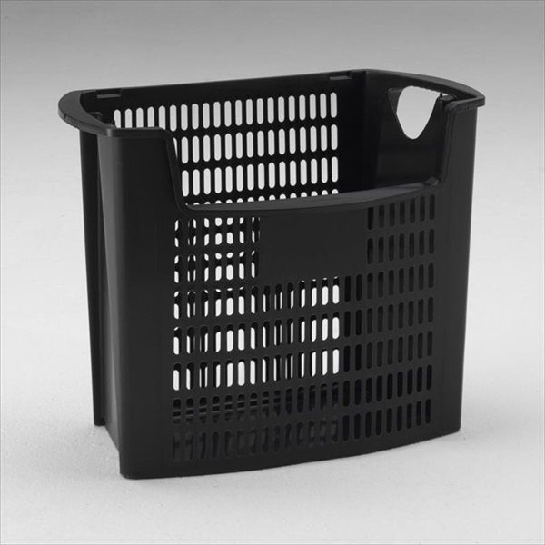 Design waste basket 32,5 l. perforated walls and open front, black