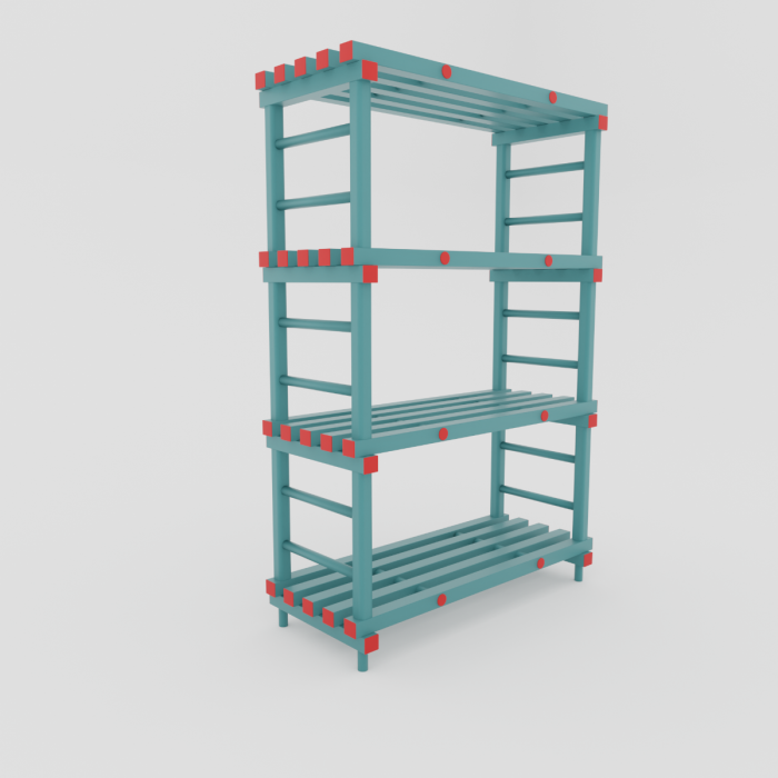 Plastic Shelving 100x50x182 cm with 4 shelves