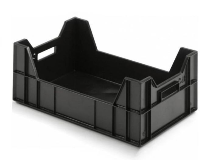Stapelbare euronorm kweekkrat 600x400x230 mm met opstaande nokken