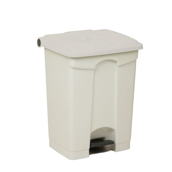 Kunststof afvalbak met pedaal 500x410x670 mm, 70 liter, wit
