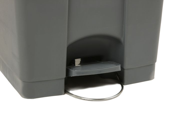 Kunststof afvalbak met pedaal 500x410x820 mm, 90 liter, grijs/blauw