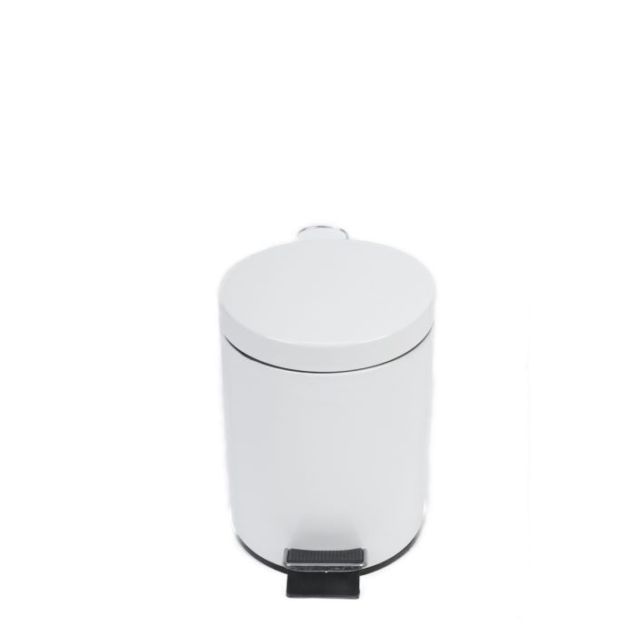 RVS pedaalemmer ø 203 x 284 mm, 5 liter, wit