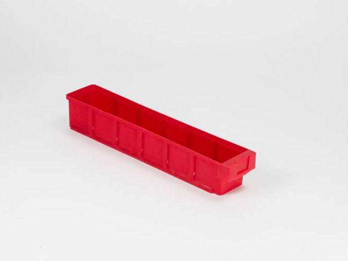 Shelf storage bin 500x93x83 mm red
