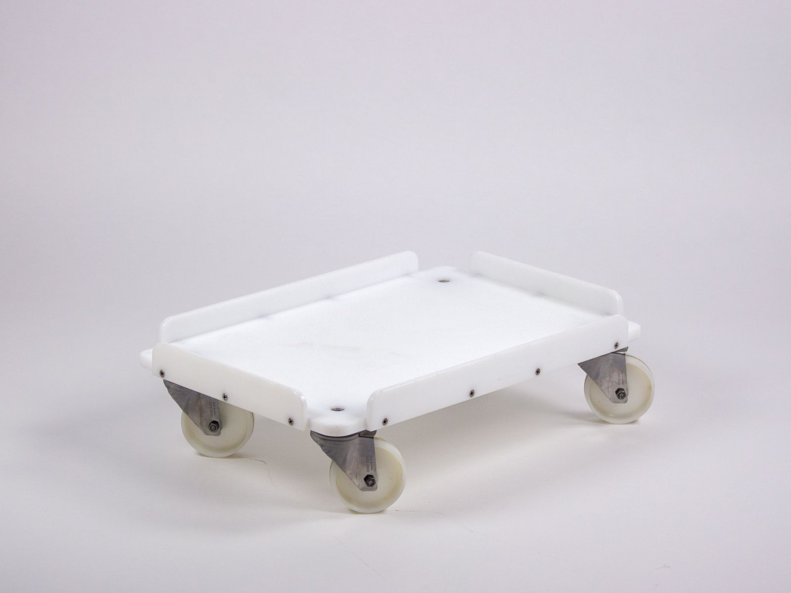 Aluminium transportstep voor 600 x 400 mm containers, 4 zwenkwielen, 2