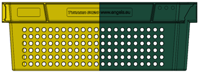 draaistapelkrat Turnbin krat geel-groen met insert