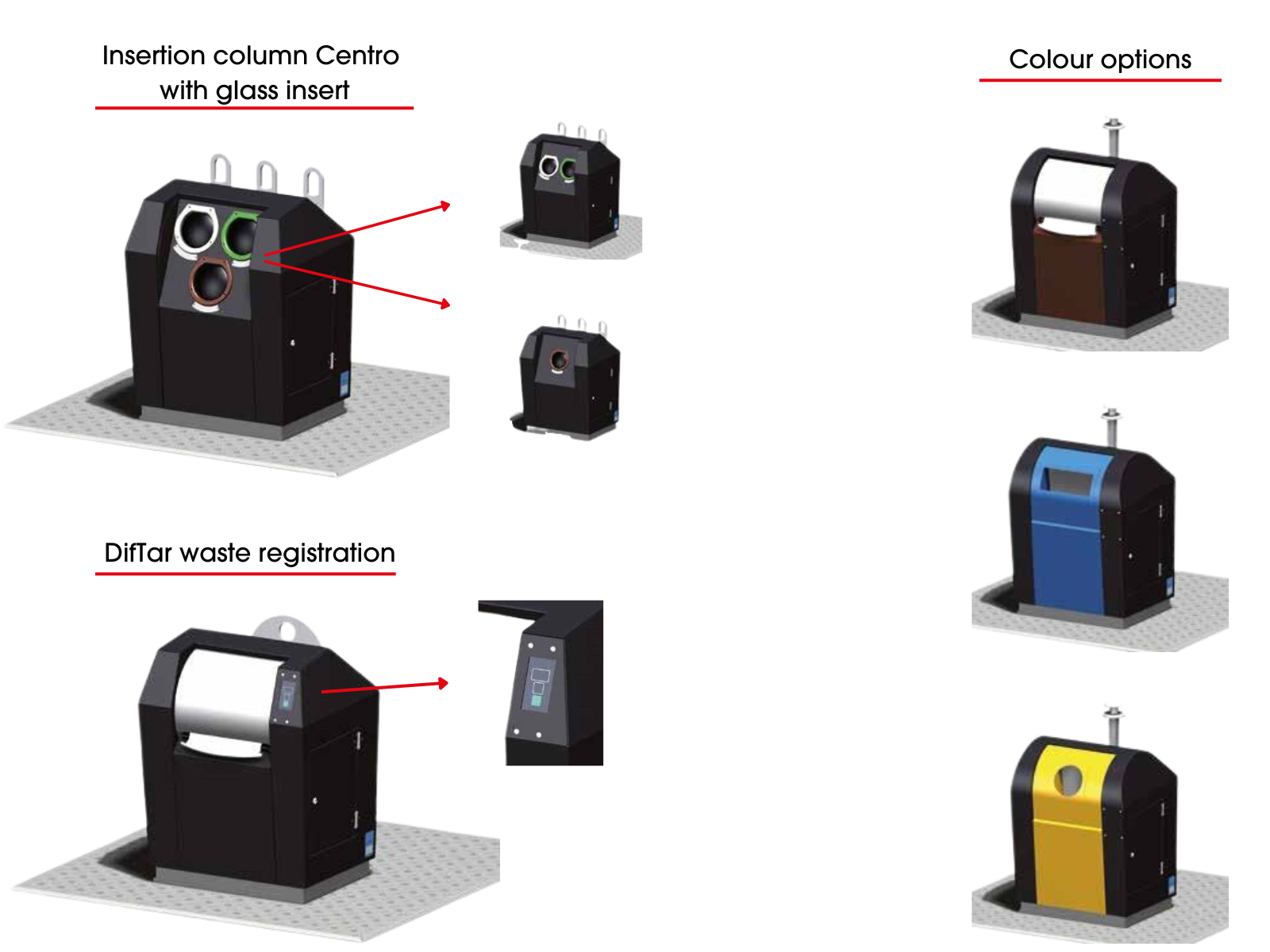 Front panels underground waste containers Front panels underground waste containers