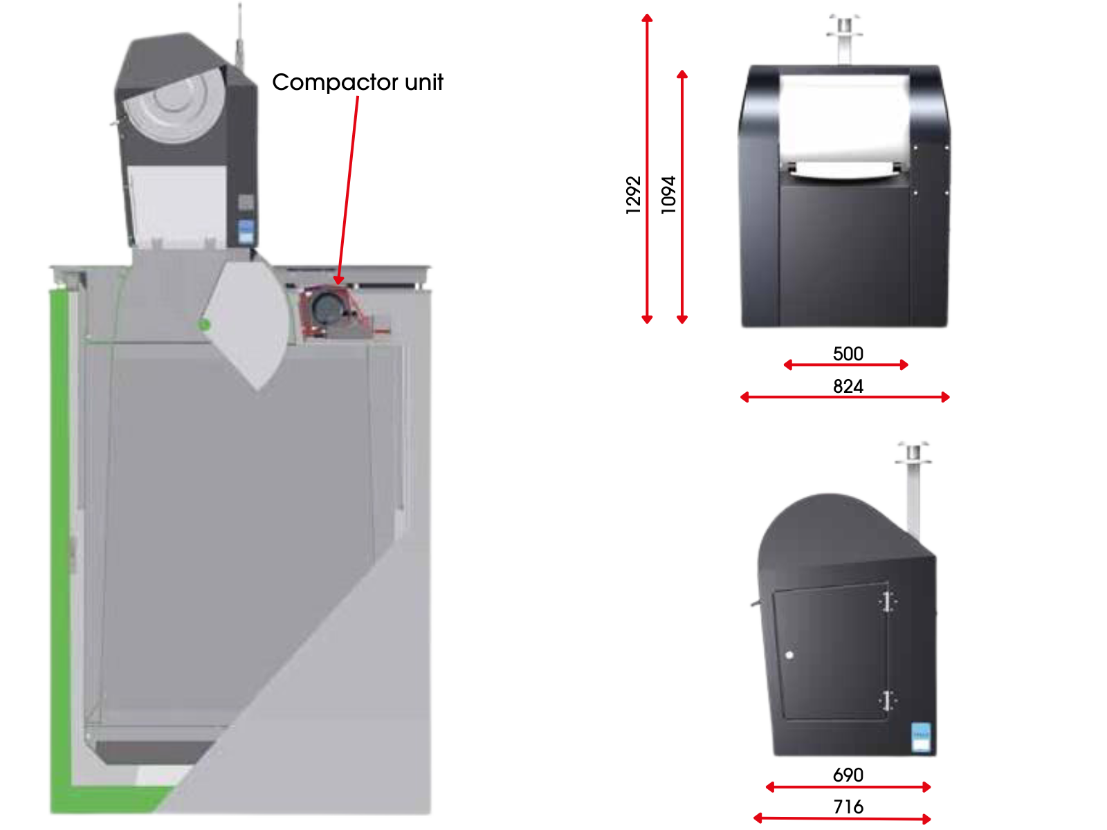 Onderground waste container drawing Onderground waste container drawing
